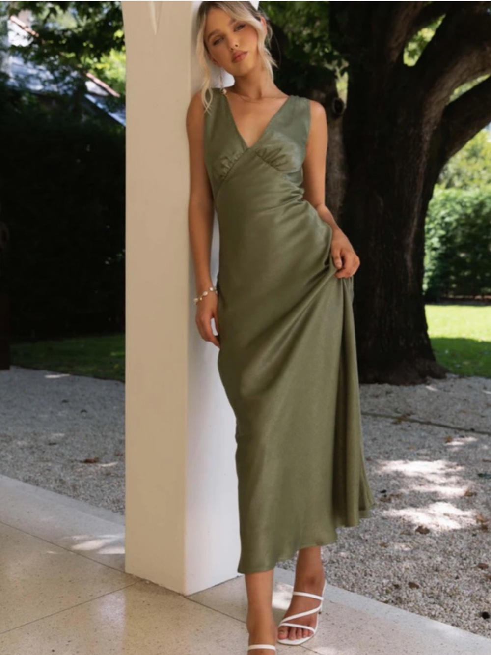 Peppermayo Heavy Hearted Satin Midi Dress - US 2